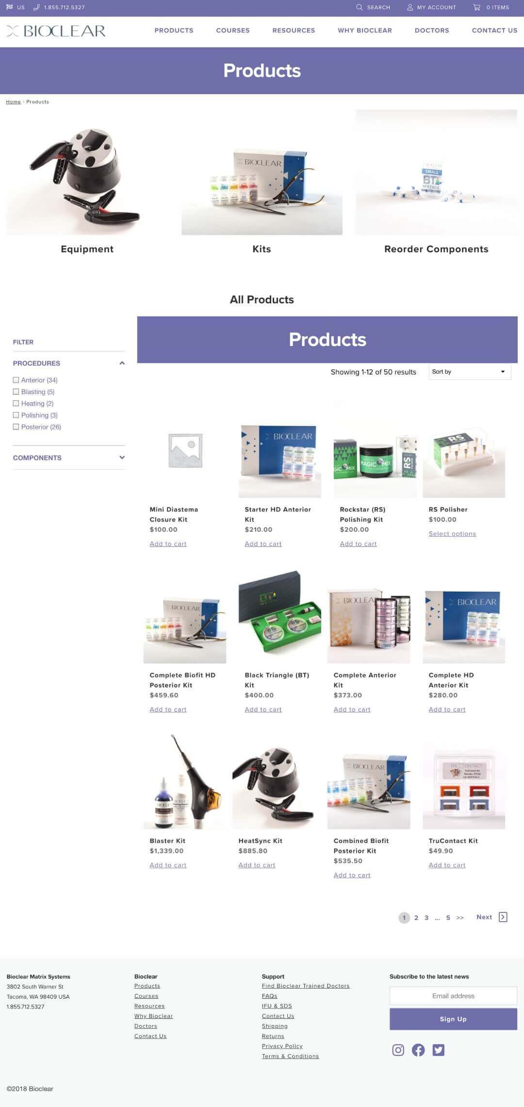 Bioclear - Products Page